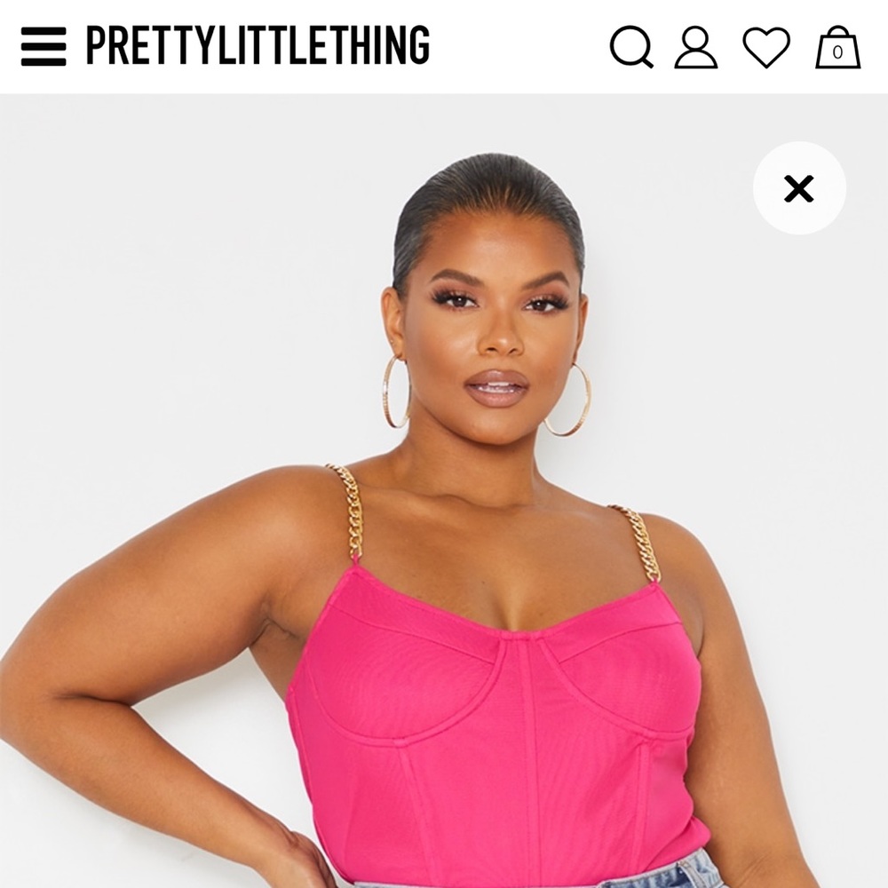 Pretty little pink hot pink body suit- plus size